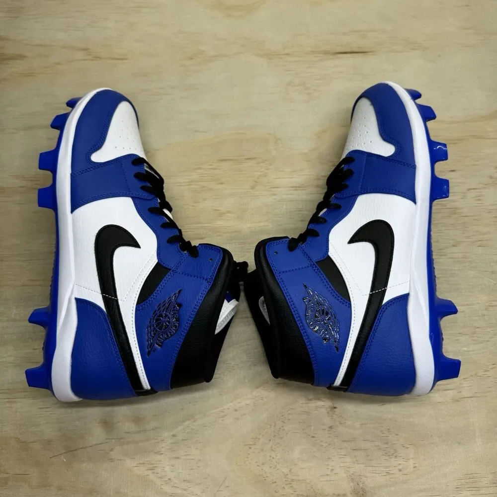 NEW Nike Air Jordan 1 Retro MCS Baseball Cleats Game Royal Mens Sz 13 AV5354-411